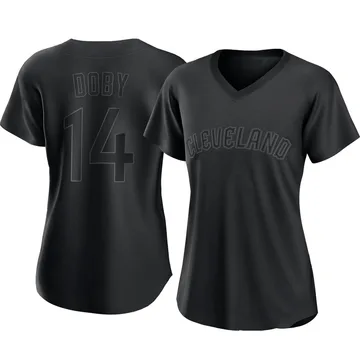 Larry Doby Women's Cleveland Guardians Authentic Pitch Fashion Jersey - Black