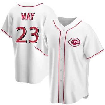 Lee May Men's Cincinnati Reds Replica Home Jersey - White