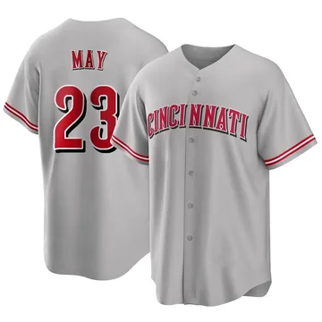 Lee May Men's Cincinnati Reds Replica Road Jersey - Gray