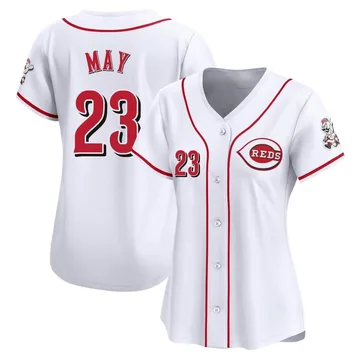 Lee May Women's Cincinnati Reds Limited Home Jersey - White