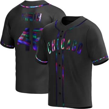 Lee Smith Men's Chicago Cubs Replica Alternate Jersey - Black Holographic