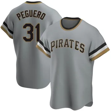 Liover Peguero Men's Pittsburgh Pirates Replica Road Cooperstown Collection Jersey - Gray