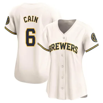 Lorenzo Cain Women's Milwaukee Brewers Limited Home Jersey - Cream