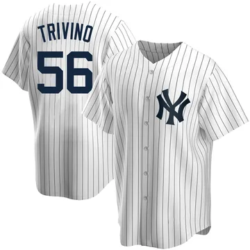 Lou Trivino Men's New York Yankees Replica Home Jersey - White