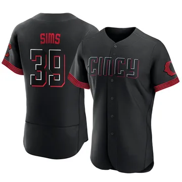 Lucas Sims Men's Cincinnati Reds Authentic 2023 City Connect Jersey - Black