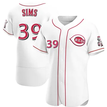 Lucas Sims Men's Cincinnati Reds Authentic Home Jersey - White