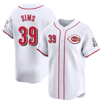 Lucas Sims Men's Cincinnati Reds Limited Home Jersey - White