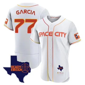 Luis Garcia Men's Houston Astros Authentic 2023 Space City Ready 2 Reign Flex Base Jersey - White