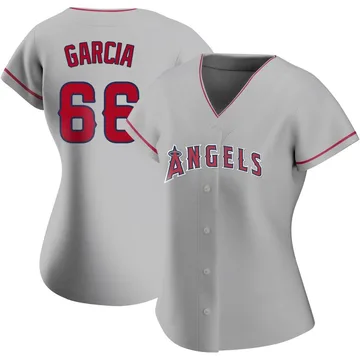 Luis Garcia Women's Los Angeles Angels Authentic Silver Road Jersey