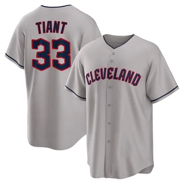 Luis Tiant Men's Cleveland Guardians Replica Road Jersey - Gray