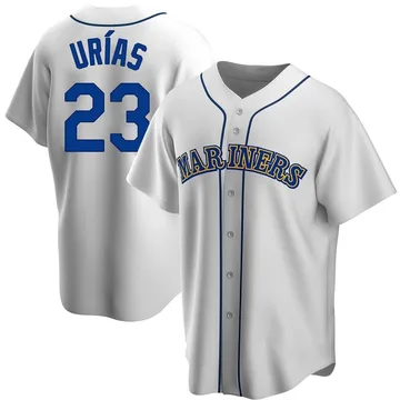 Luis Urias Men's Seattle Mariners Replica Home Cooperstown Collection Jersey - White