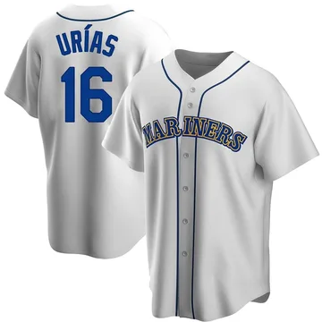 Luis Urias Men's Seattle Mariners Replica Home Cooperstown Collection Jersey - White