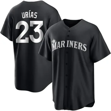 Luis Urias Men's Seattle Mariners Replica Jersey - Black/White