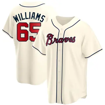Luke Williams Men's Atlanta Braves Replica Alternate Jersey - Cream