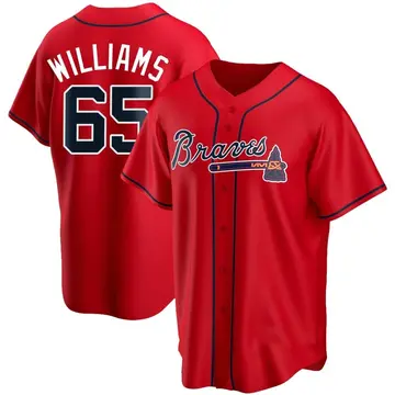 Luke Williams Men's Atlanta Braves Replica Alternate Jersey - Red