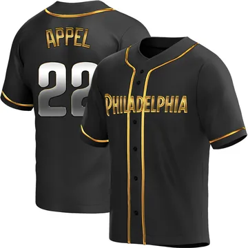 Mark Appel Men's Philadelphia Phillies Replica Alternate Jersey - Black Golden