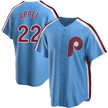 Mark Appel Men's Philadelphia Phillies Replica Road Cooperstown Collection Jersey - Light Blue