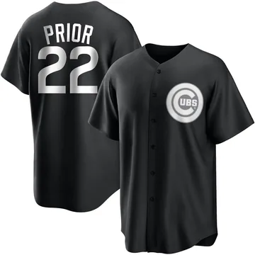 Mark Prior Men's Chicago Cubs Replica Jersey - Black/White