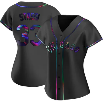 Max Stassi Women's Chicago White Sox Replica Alternate Jersey - Black Holographic