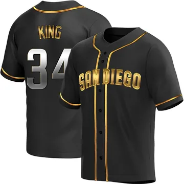 Michael King Men's San Diego Padres Replica Alternate Jersey - Black Golden