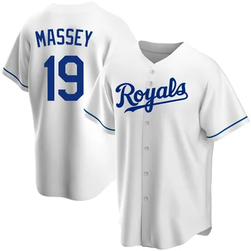 Michael Massey Men's Kansas City Royals Replica Home Jersey - White