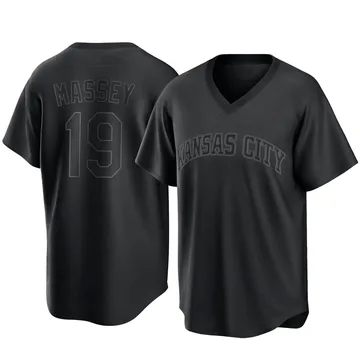 Michael Massey Men's Kansas City Royals Replica Pitch Fashion Jersey - Black