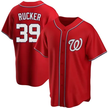 Michael Rucker Men's Washington Nationals Replica Alternate Jersey - Red