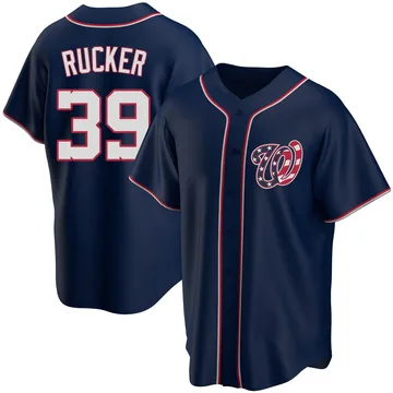 Michael Rucker Men's Washington Nationals Replica Alternate Team Jersey - Navy