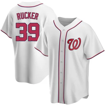 Michael Rucker Men's Washington Nationals Replica Home Jersey - White