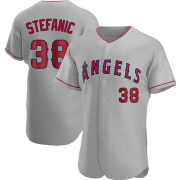 Michael Stefanic Men's Los Angeles Angels Authentic Road Jersey - Gray