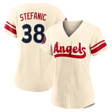 Michael Stefanic Women's Los Angeles Angels Authentic 2022 City Connect Jersey - Cream