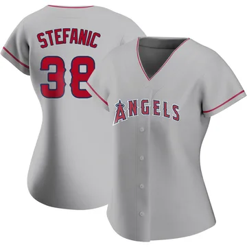 Michael Stefanic Women's Los Angeles Angels Authentic Silver Road Jersey