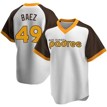 Michel Baez Men's San Diego Padres Replica Home Cooperstown Collection Jersey - White