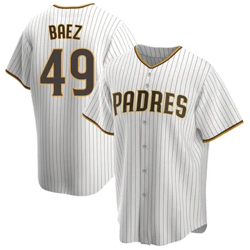 Michel Baez Men's San Diego Padres Replica Home Jersey - White/Brown