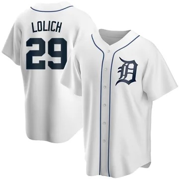 Mickey Lolich Men's Detroit Tigers Replica Home Jersey - White