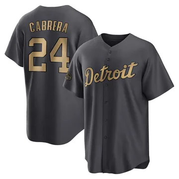 Miguel Cabrera Youth Detroit Tigers Game Replica 2022 All-Star Jersey - Charcoal