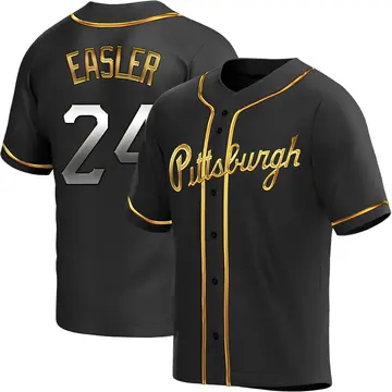 Mike Easler Men's Pittsburgh Pirates Replica Alternate Jersey - Black Golden