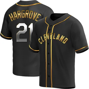 Mike Hargrove Men's Cleveland Guardians Replica Alternate Jersey - Black Golden