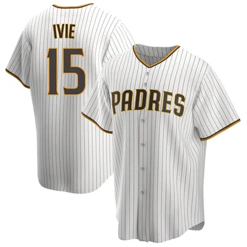 Mike Ivie Men's San Diego Padres Replica Home Jersey - White/Brown