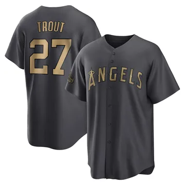 Mike Trout Men's Los Angeles Angels Game Replica 2022 All-Star Jersey - Charcoal