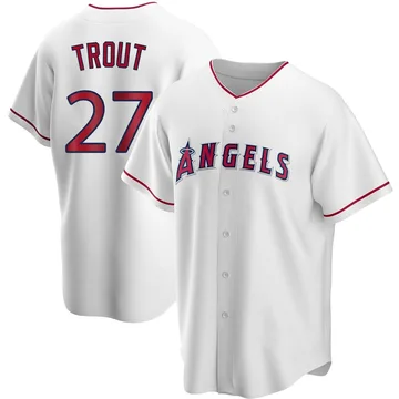 Mike Trout Men's Los Angeles Angels Replica Home Jersey - White