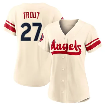 Mike Trout Women's Los Angeles Angels Authentic 2022 City Connect Jersey - Cream