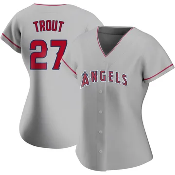 Mike Trout Women's Los Angeles Angels Authentic Silver Road Jersey