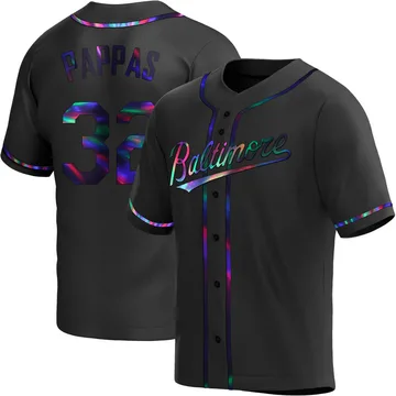 Milt Pappas Men's Baltimore Orioles Replica Alternate Jersey - Black Holographic