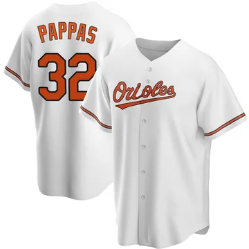 Milt Pappas Men's Baltimore Orioles Replica Home Jersey - White