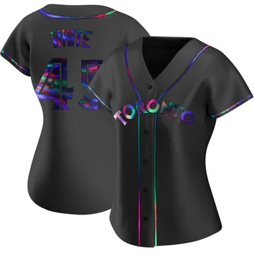 Mitch White Women's Toronto Blue Jays Replica Alternate Jersey - Black Holographic