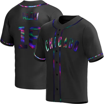 Moises Alou Men's Chicago Cubs Replica Alternate Jersey - Black Holographic