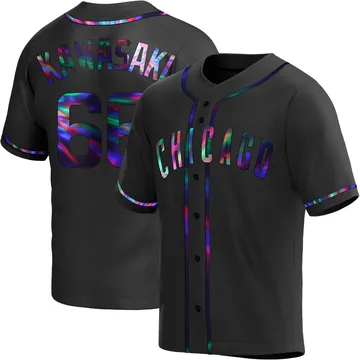 Munenori Kawasaki Men's Chicago Cubs Replica Alternate Jersey - Black Holographic