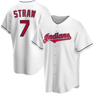 Myles Straw Men's Cleveland Guardians Replica Home Jersey - White