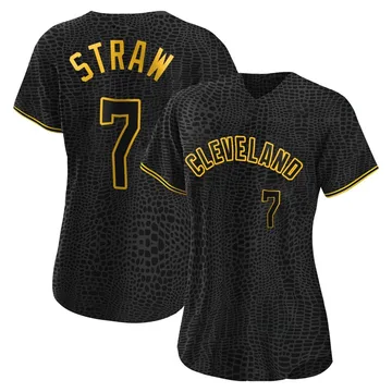 Myles Straw Women's Cleveland Guardians Authentic Snake Skin City Jersey - Black